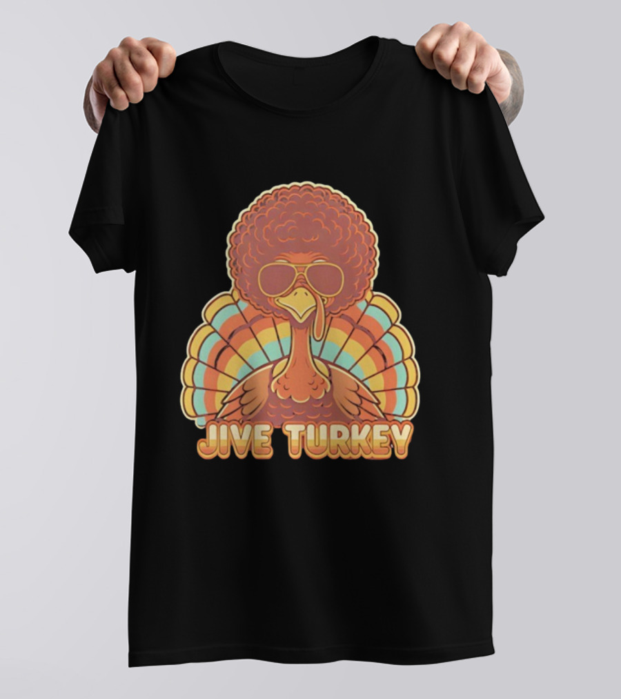 Jive Turkey Retro Thanksgiving Afro Sunglasses T-Shirt