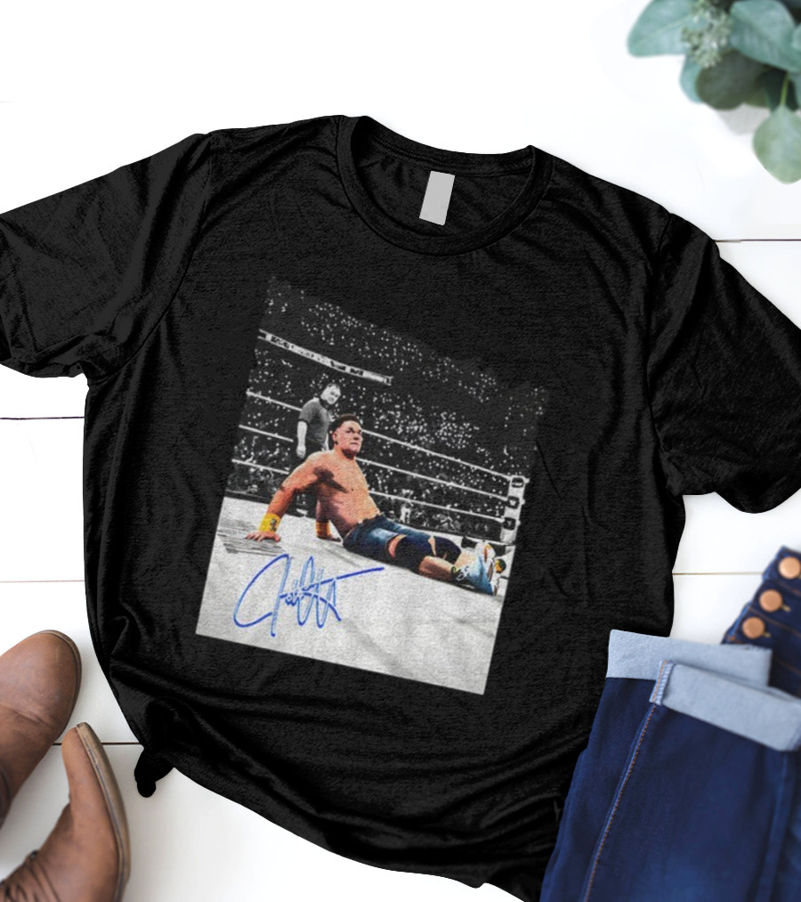 John Cena Autograph Grand-Slam Champion The Last Time Is Now WWE 2025 T-Shirt