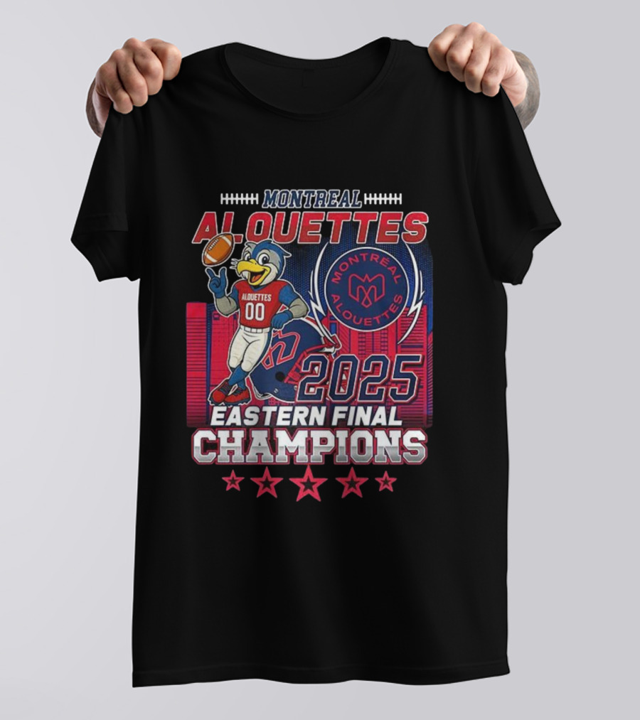 Montreal Alouettes 2025 Eastern Final Champions Mascot Football T-Shirt