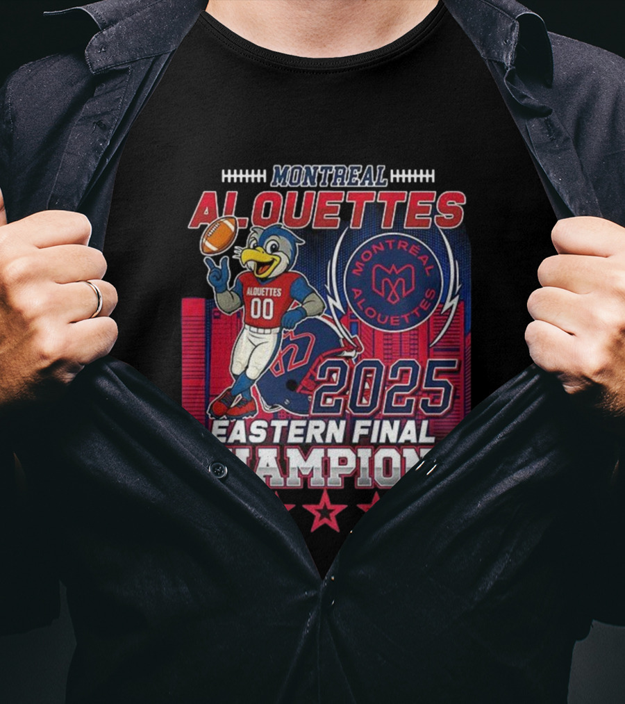 Montreal Alouettes 2025 Eastern Final Champions Mascot Football T-Shirt