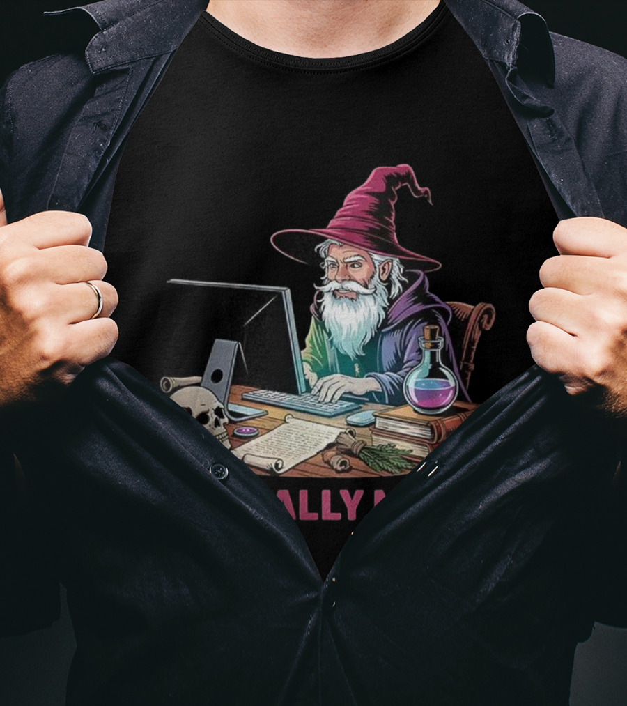 Literally Me RN Wizard Computer Magic Potion Dungeons And Dragons Skull T-Shirt