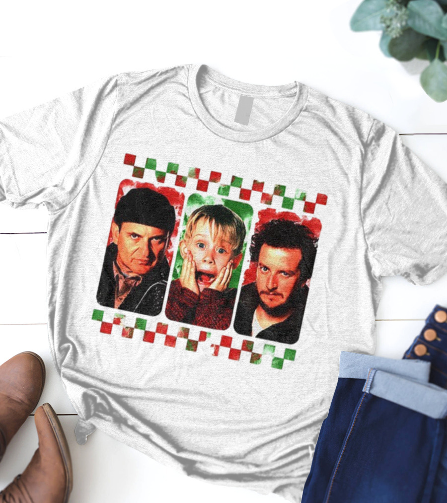 Home Alone Christmas Movie Characters Kevin Marv Harry T-Shirt
