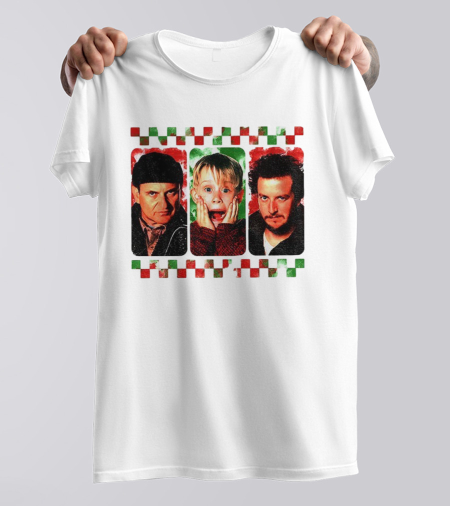 Home Alone Christmas Movie Characters Kevin Marv Harry T-Shirt