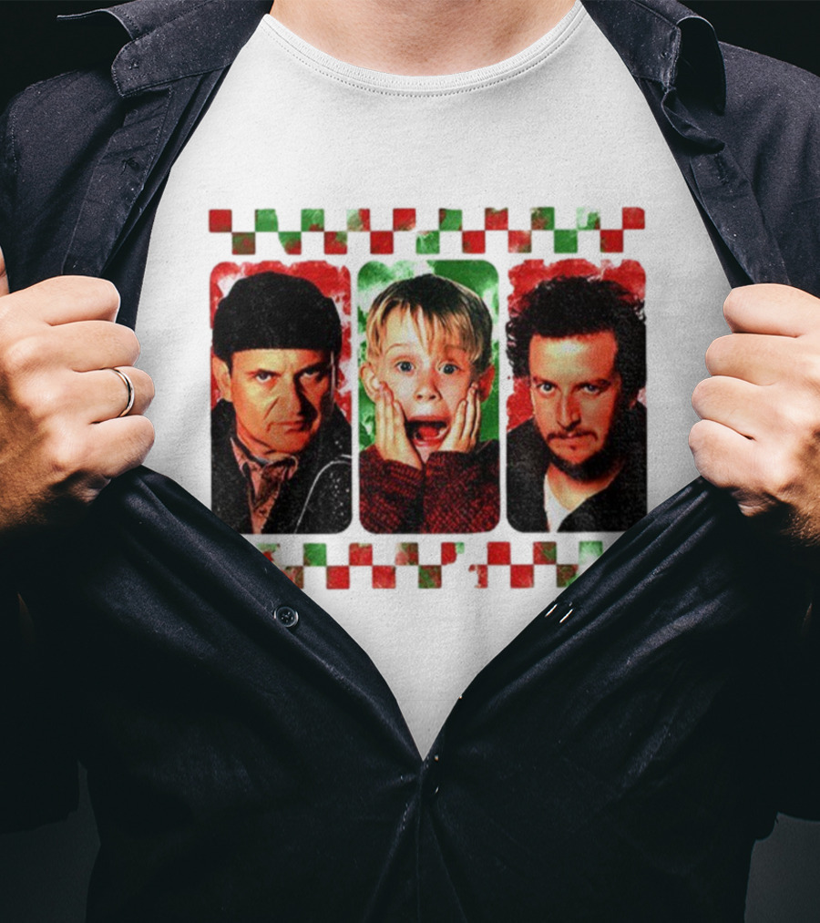 Home Alone Christmas Movie Characters Kevin Marv Harry T-Shirt