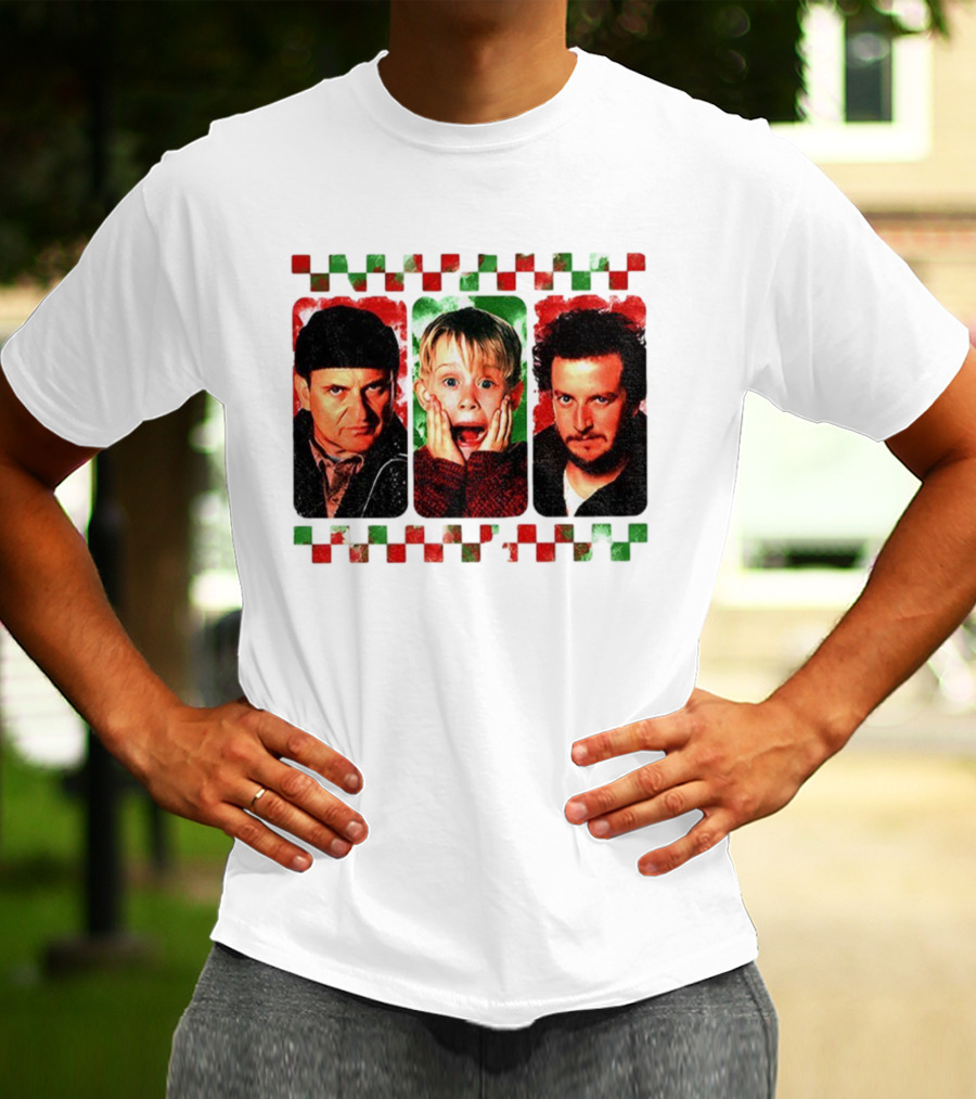 Home Alone Christmas Movie Characters Kevin Marv Harry T-Shirt