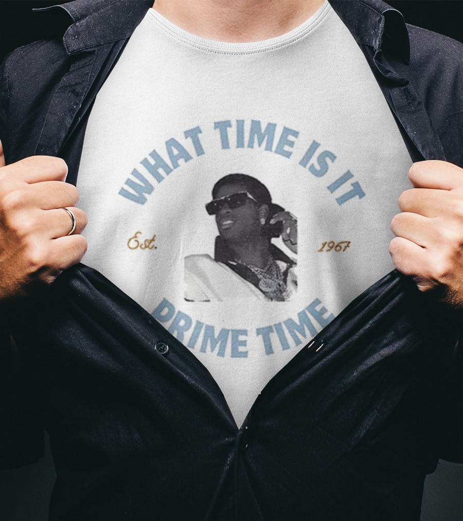 Deion Sanders Coach Prime What Time Is It Prime Time T-Shirt