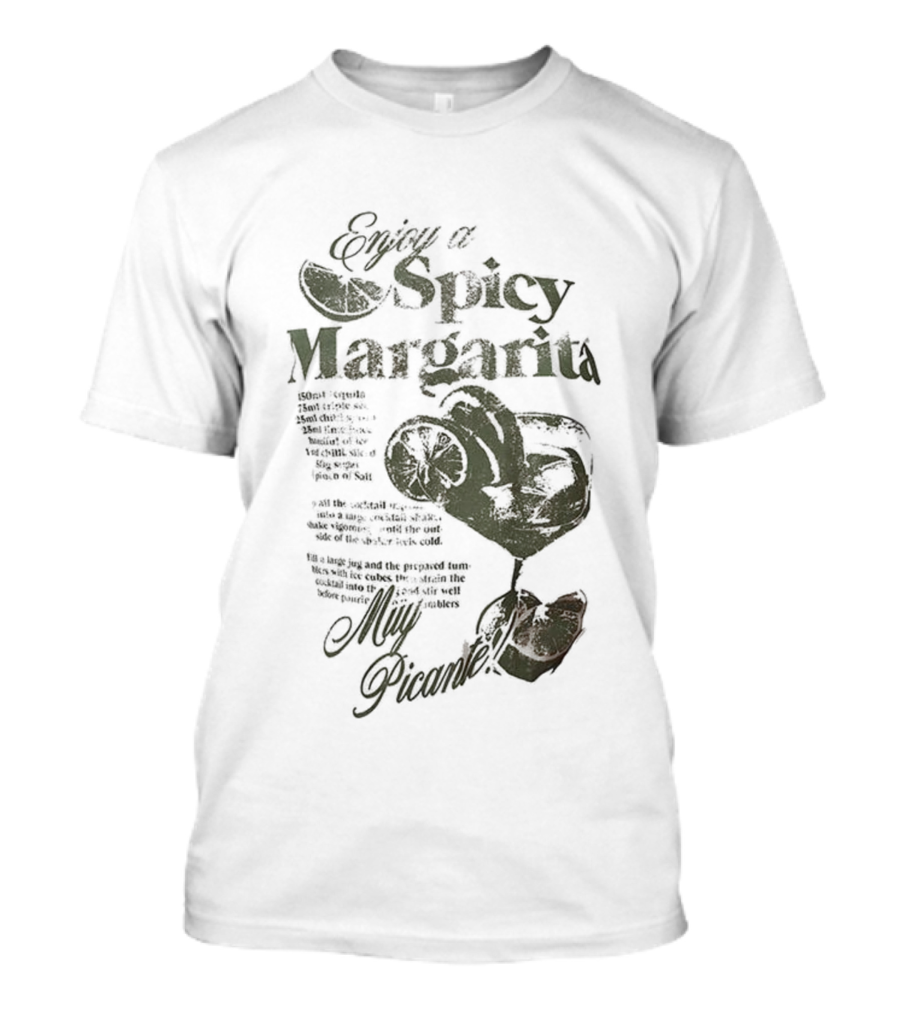 Enjoy A Spicy Margarita Muy Picante Lime And Chili Pepper T-Shirt
