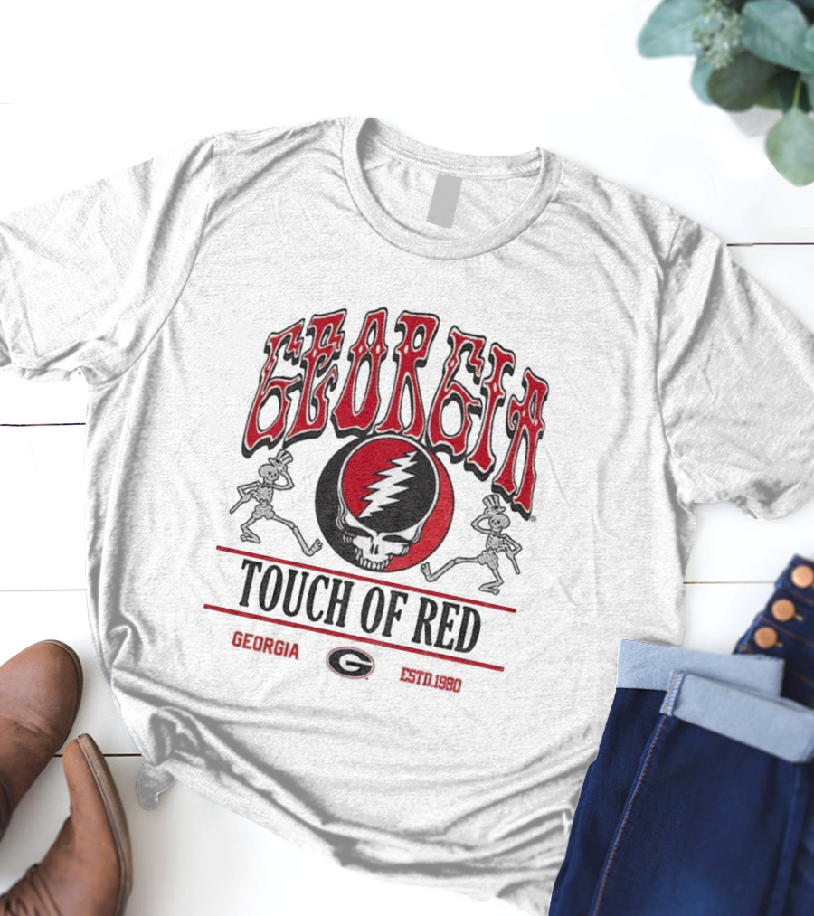 Georgia Grateful Dead Skeletons Touch Of Red Estd 1980 T-Shirt