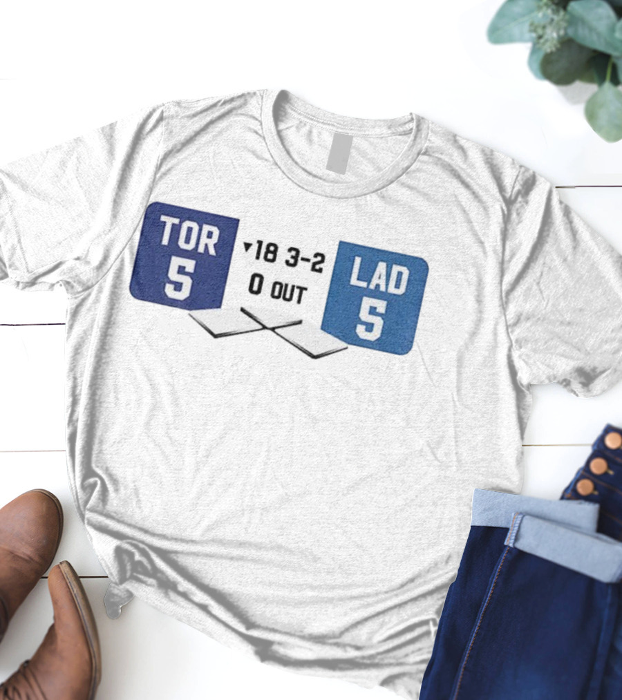LAD 5-5 TOR Round 18 3-2 Scoreboard Art T-Shirt