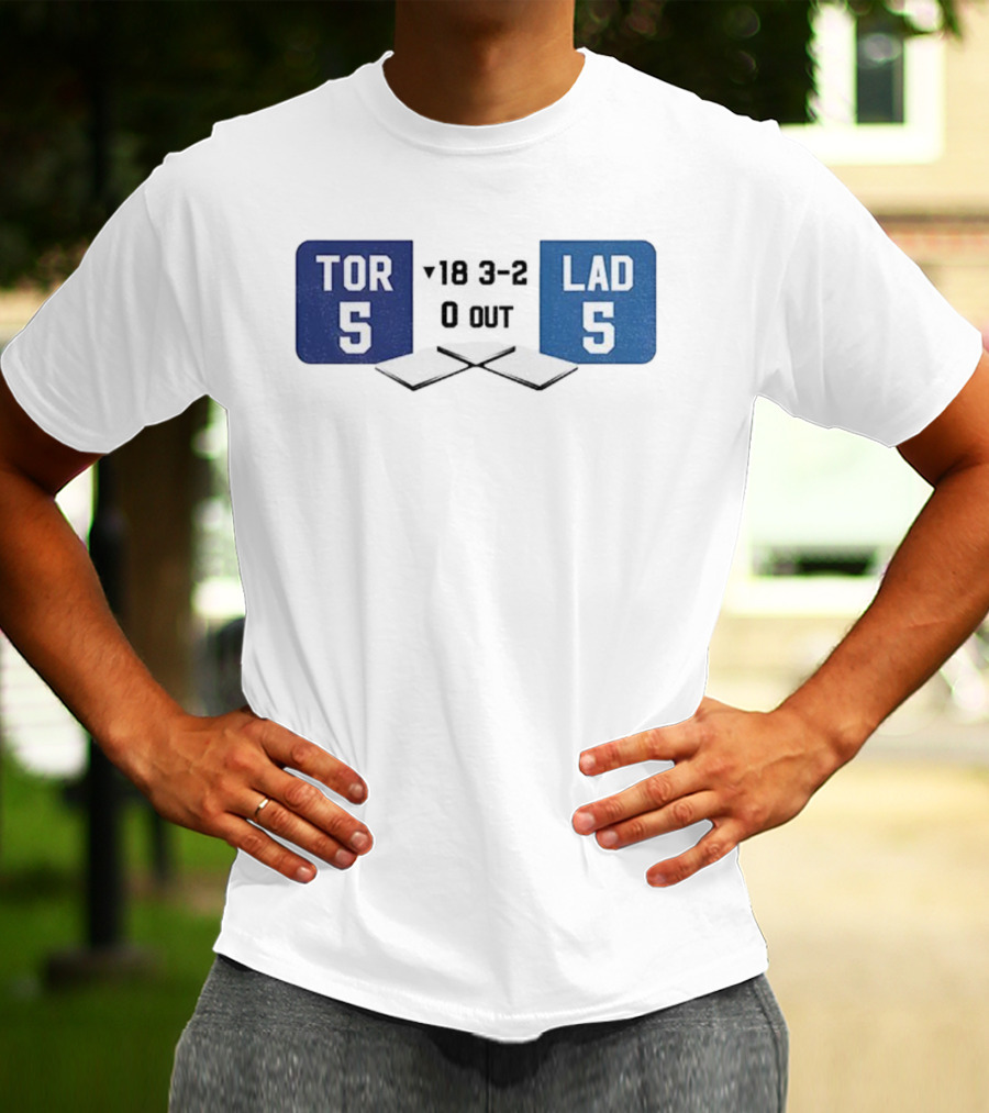 LAD 5-5 TOR Round 18 3-2 Scoreboard Art T-Shirt