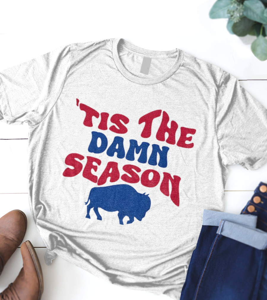 Tis The Damn Season Buffalo Bills NFL 1973 2025 Merry Christmas T-Shirt