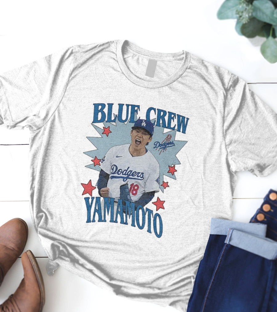 Blue Crew Yamamoto Dodgers Baseball Player Los Angeles 2025 T-Shirt