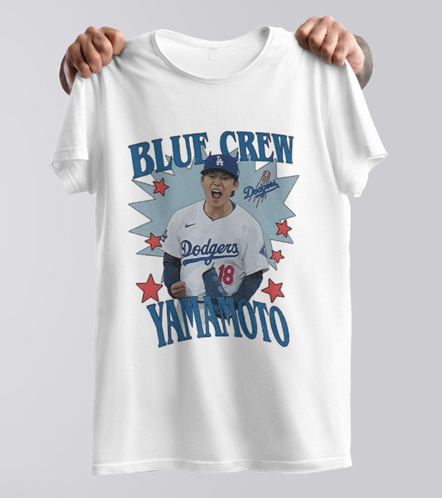 Blue Crew Yamamoto Dodgers Baseball Player Los Angeles 2025 T-Shirt