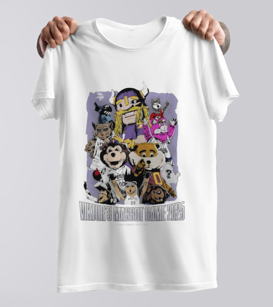 Viktor's Mascot Game 2025 Minnesota Sports Team Characters T-Shirt