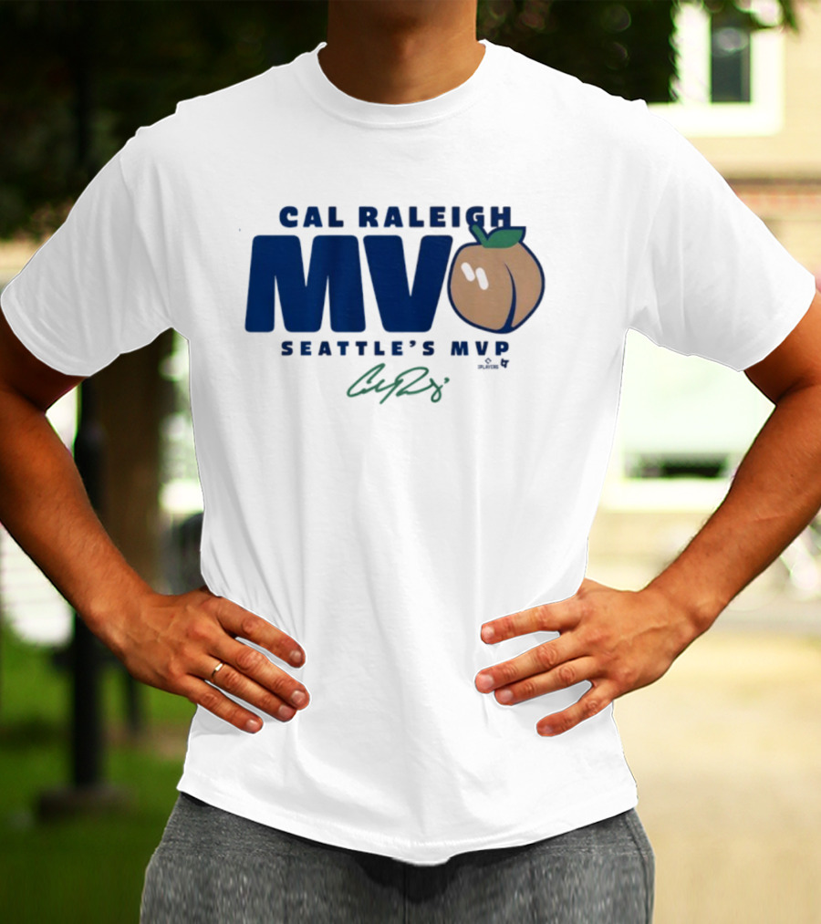 Cal Raleigh Seattle's MVP Signature Peach MVPeach T-Shirt