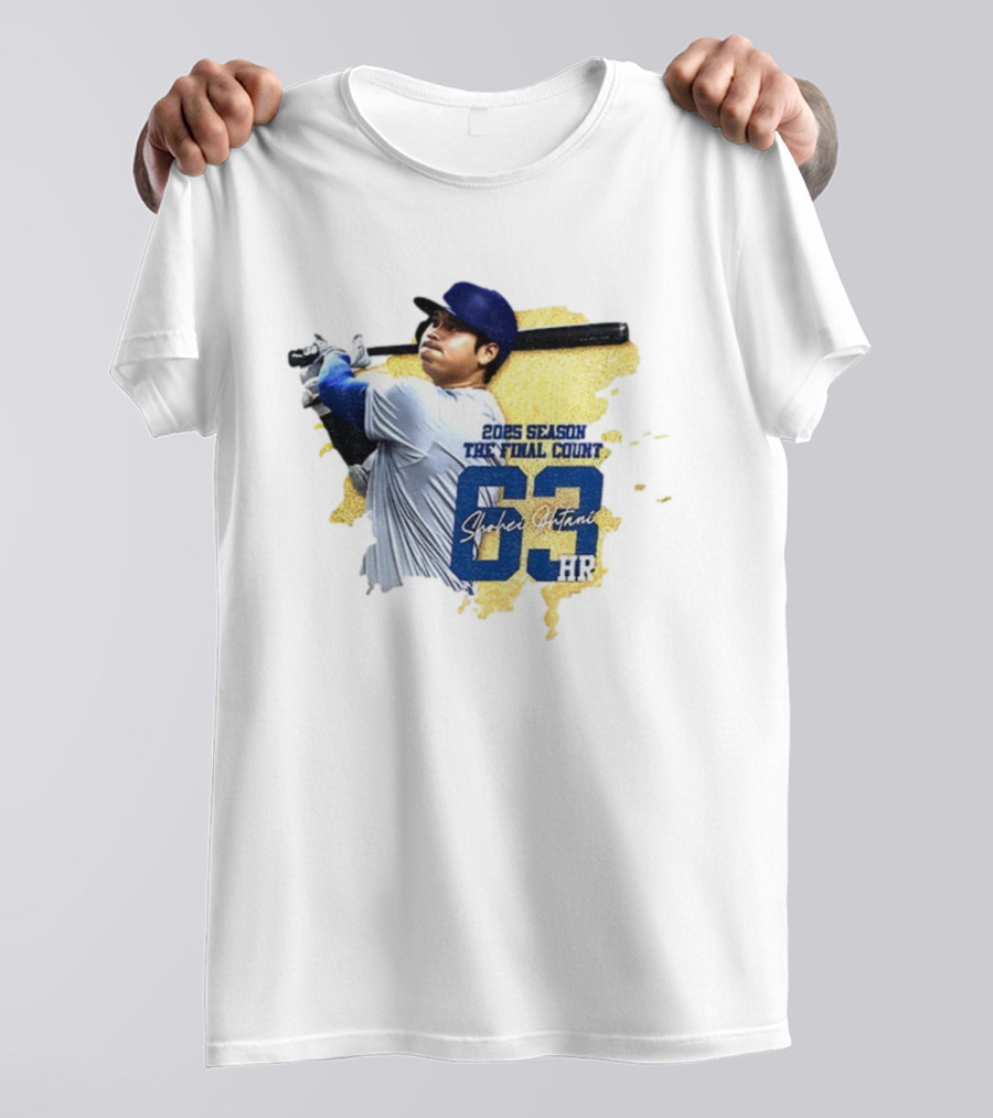 2025 Season The Final Count Shohei Ohtani 63 HR Los Angeles Dodgers MVP T-Shirt