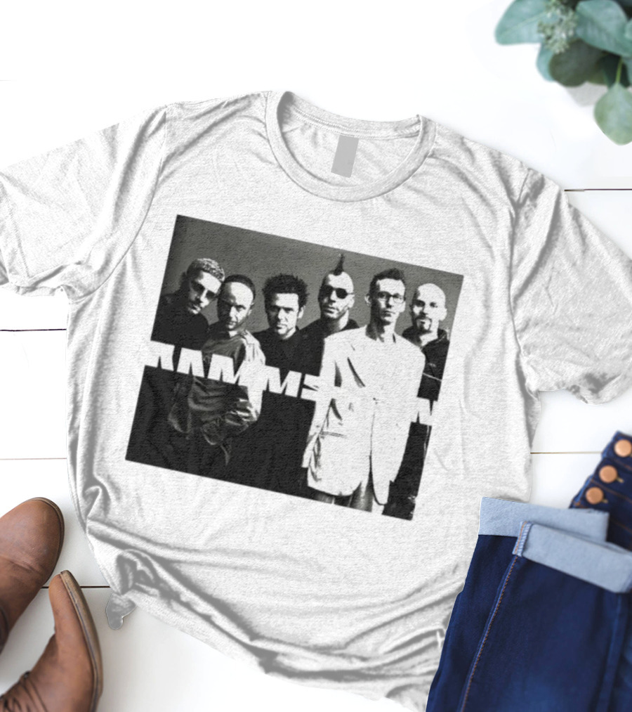 Rammstein Band Mutter Album Black White Group Photo Tee T-Shirt