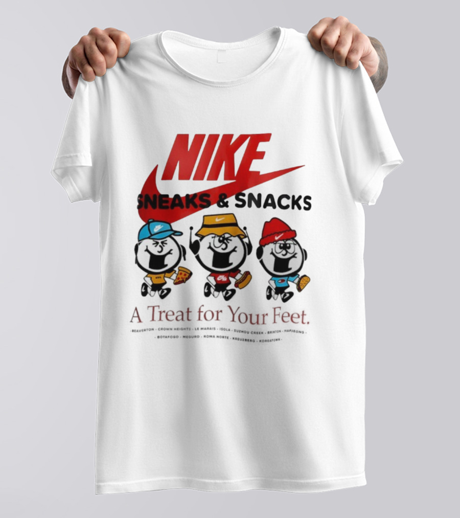 NIKE Sneaks And Snacks A Treat For Your Feet Pizza Burgers Tacos T-Shirt
