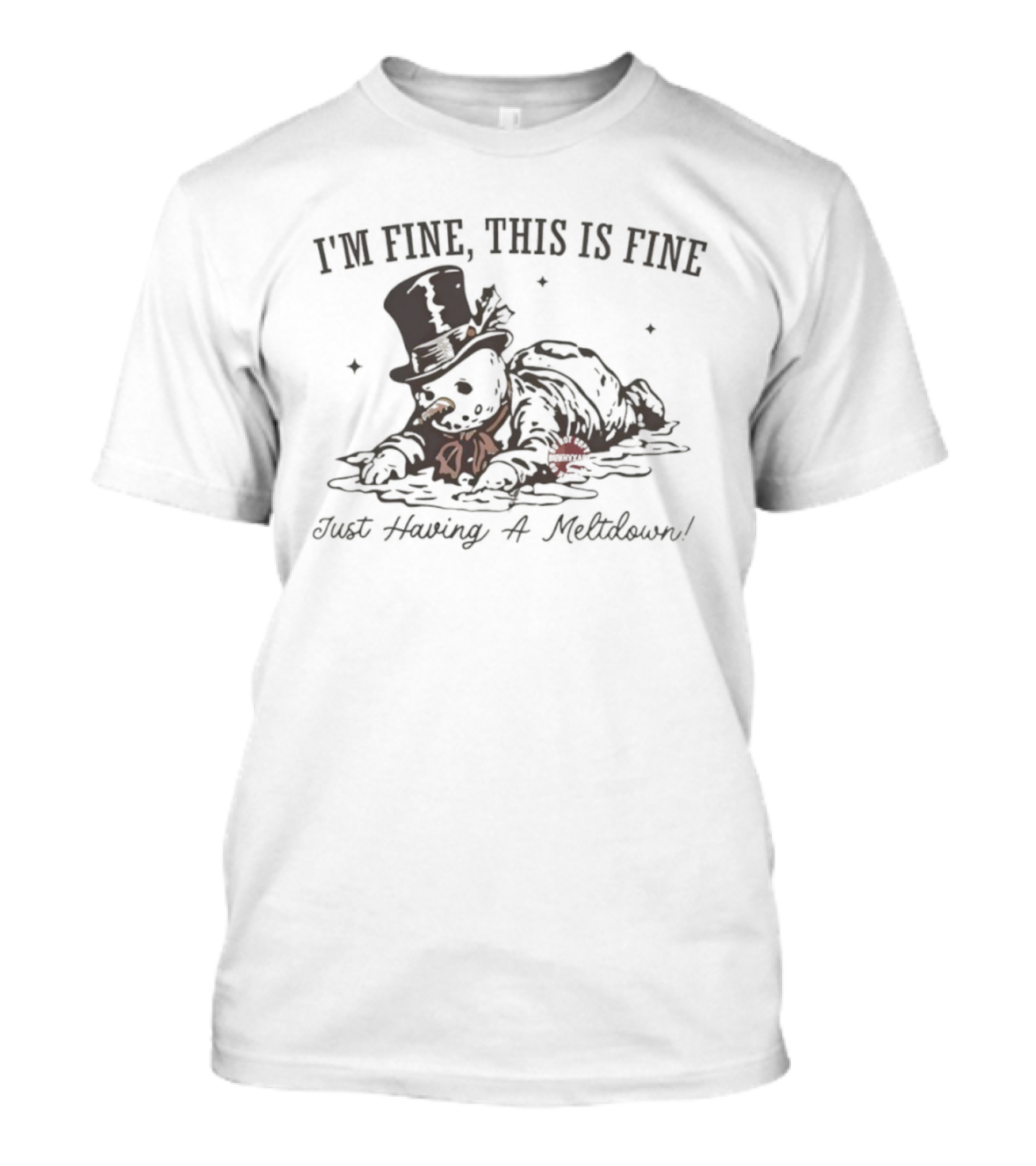 I'm Fine This Is Fine Just Having A Meltdown Snowman Vintage T-Shirt