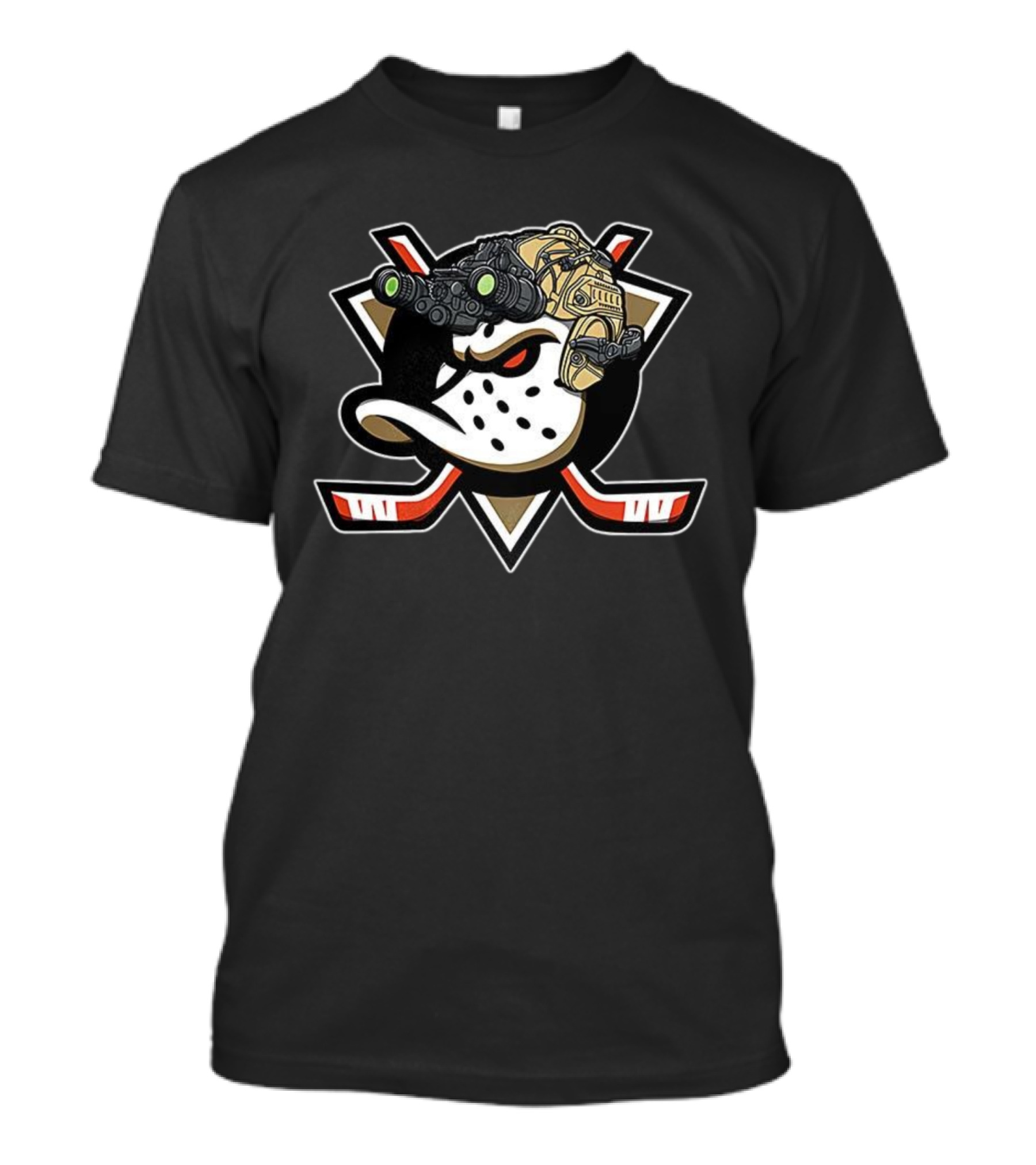 Anaheim Ducks Hockey Military Helmet Night Vision T-Shirt