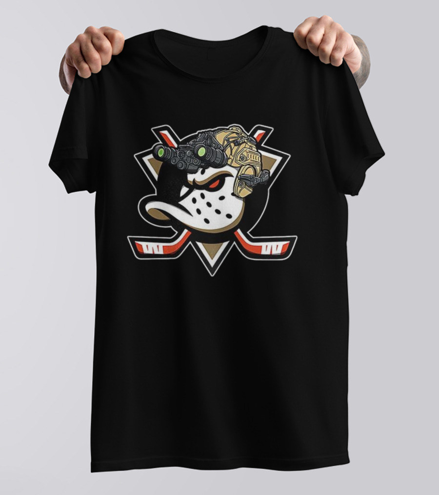 Anaheim Ducks Hockey Military Helmet Night Vision T-Shirt