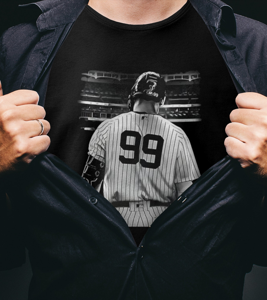 New York Yankees Aaron Judge 99 Baseball Player Back View Behind 3X MVP T-Shirt