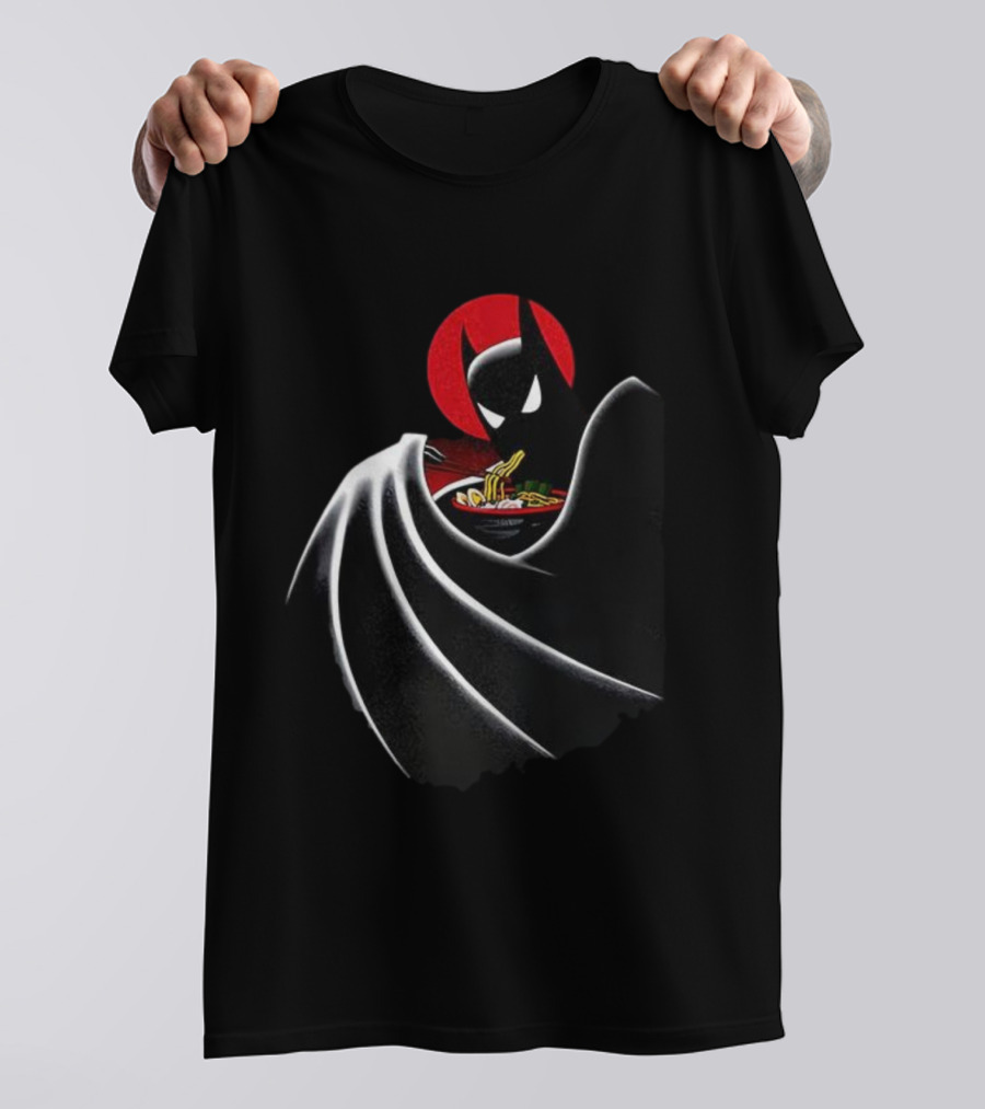 Batman Enjoying Ramen Under Red Sun T-Shirt