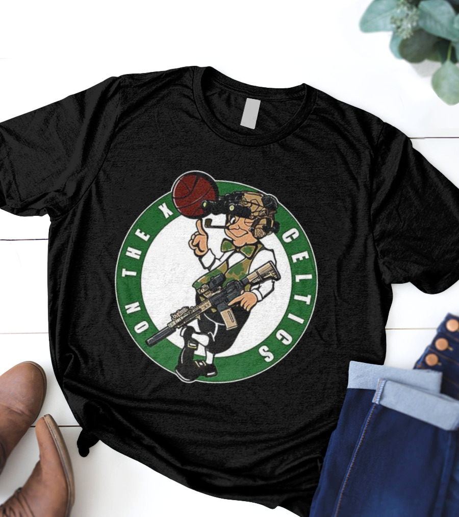 Boston Celtics On The X Military Basketball Parody T-Shirt
