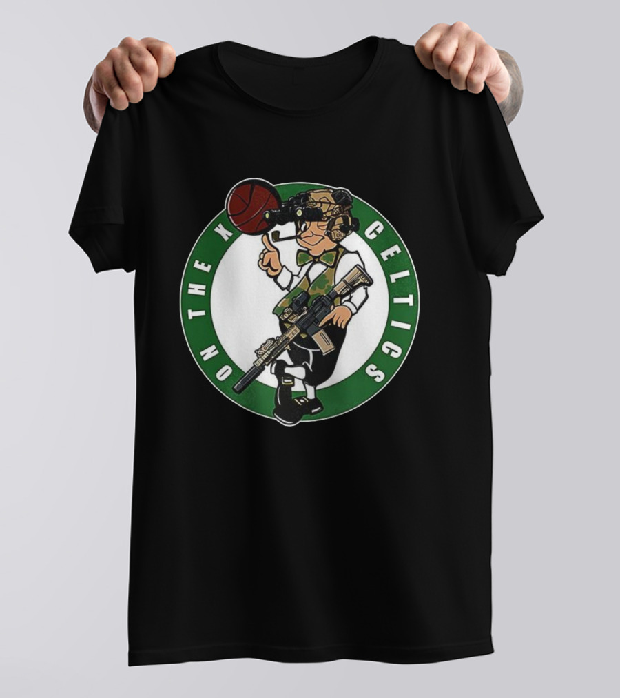 Boston Celtics On The X Military Basketball Parody T-Shirt