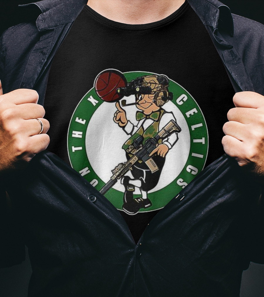 Boston Celtics On The X Military Basketball Parody T-Shirt