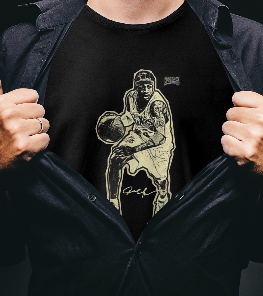 Philadelphia 76ers Allen Iverson Number 3 Signature T-Shirt