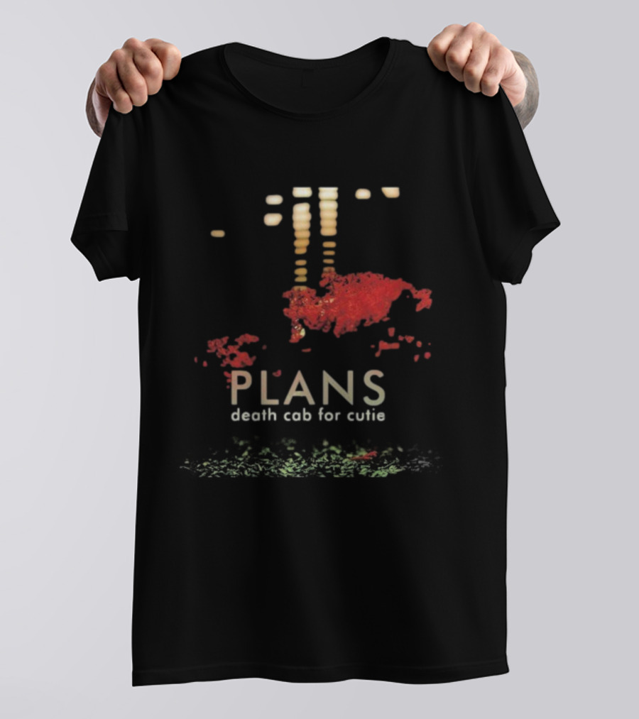 Death Cab For Cutie Plans Album Artwork With Abstract Red Elements T-Shirt