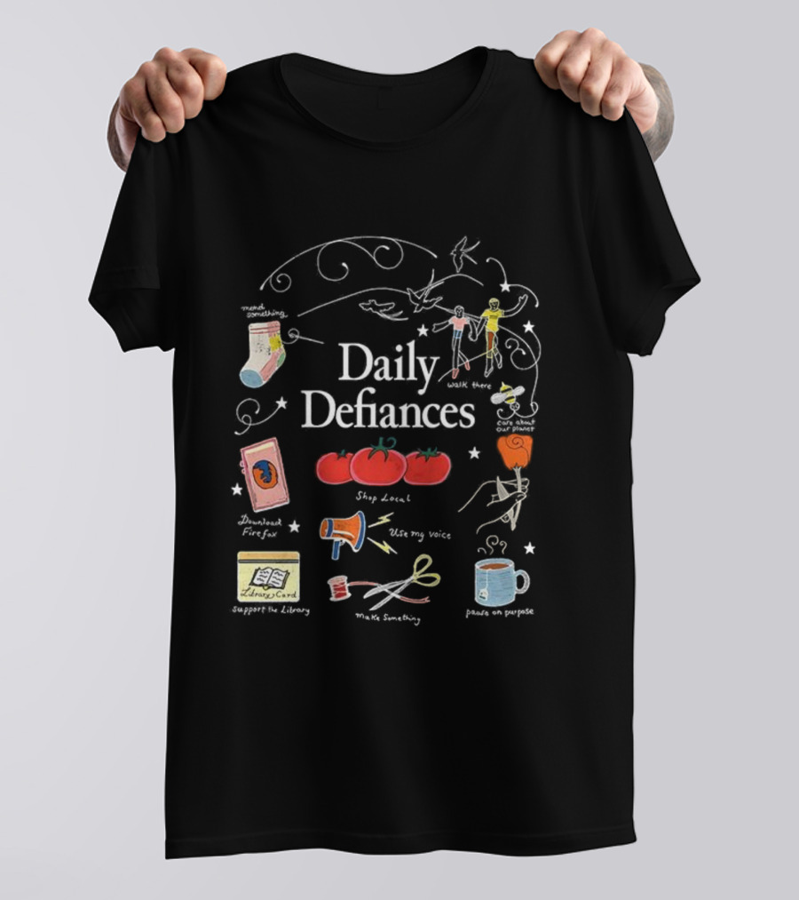 Daily Defiances Aesthetic Tomatos Manifest Skipped Laundry Protest Pajamas Make My Voice Stand Out T-Shirt