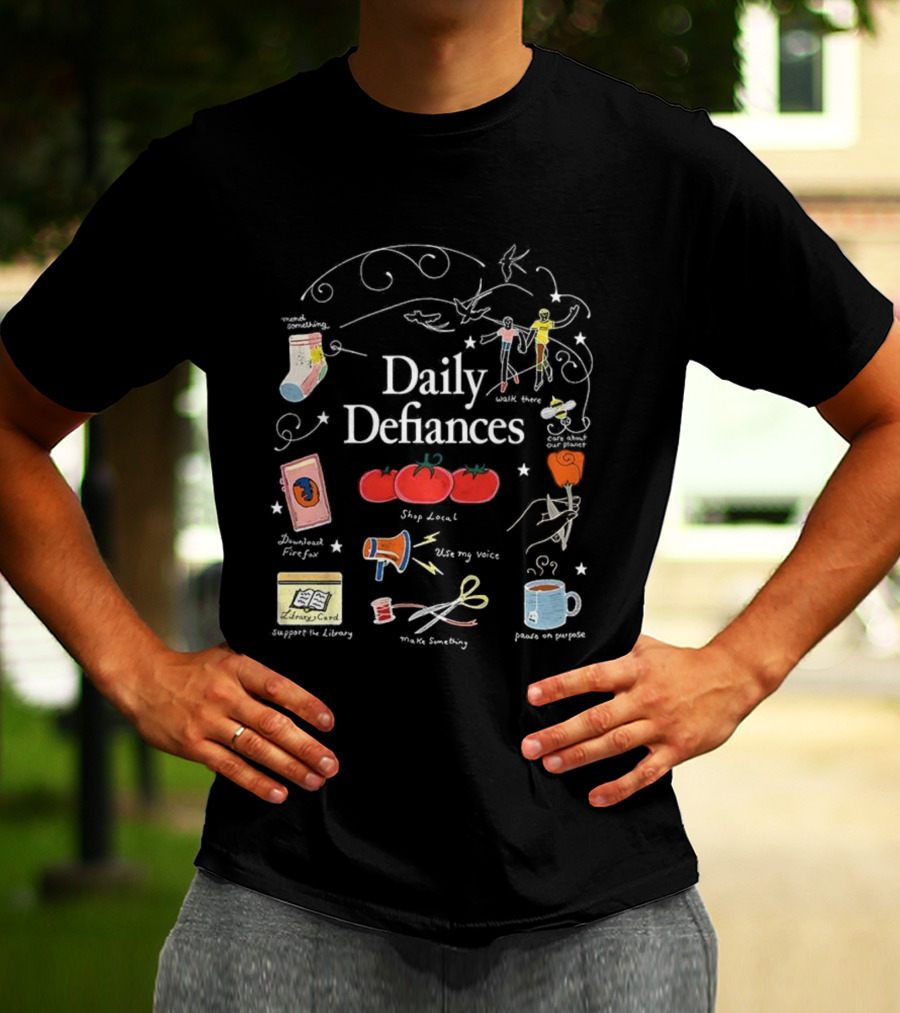 Daily Defiances Aesthetic Tomatos Manifest Skipped Laundry Protest Pajamas Make My Voice Stand Out T-Shirt