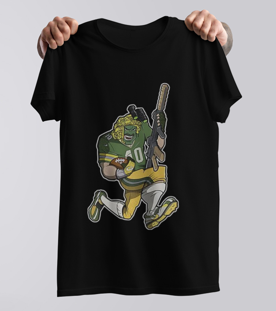 Jordan Love Green Bay Packers Football Soldier Armed Kneeling Illustration T-Shirt