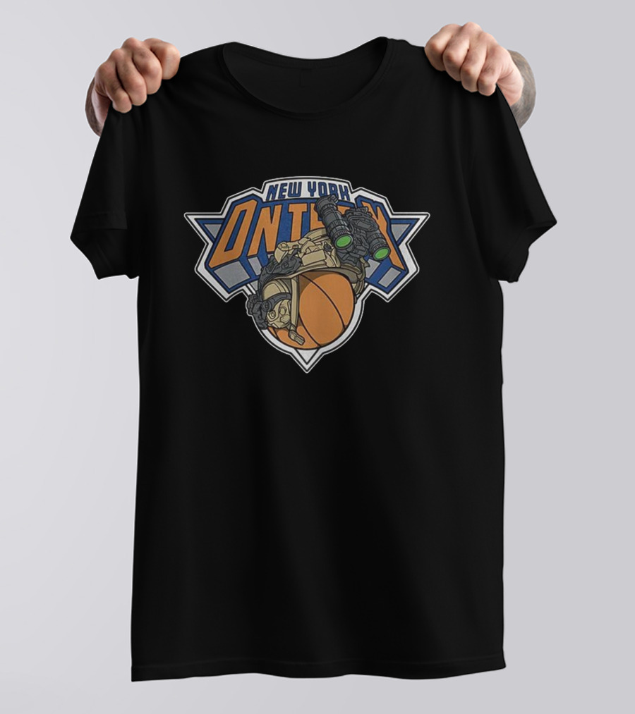 New York Knicks On Team Basketball Helmet Night Vision T-Shirt