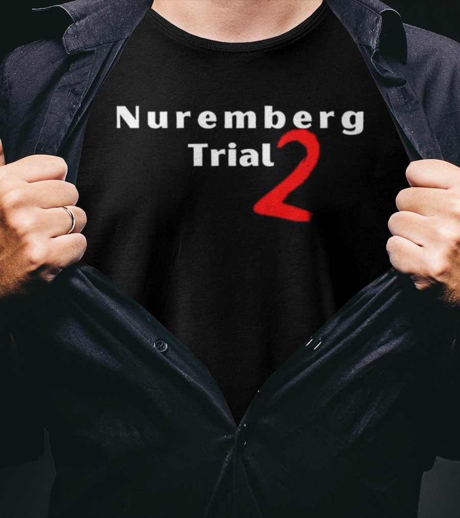 Nuremberg Trial 2 Red Number Bold Text T-Shirt