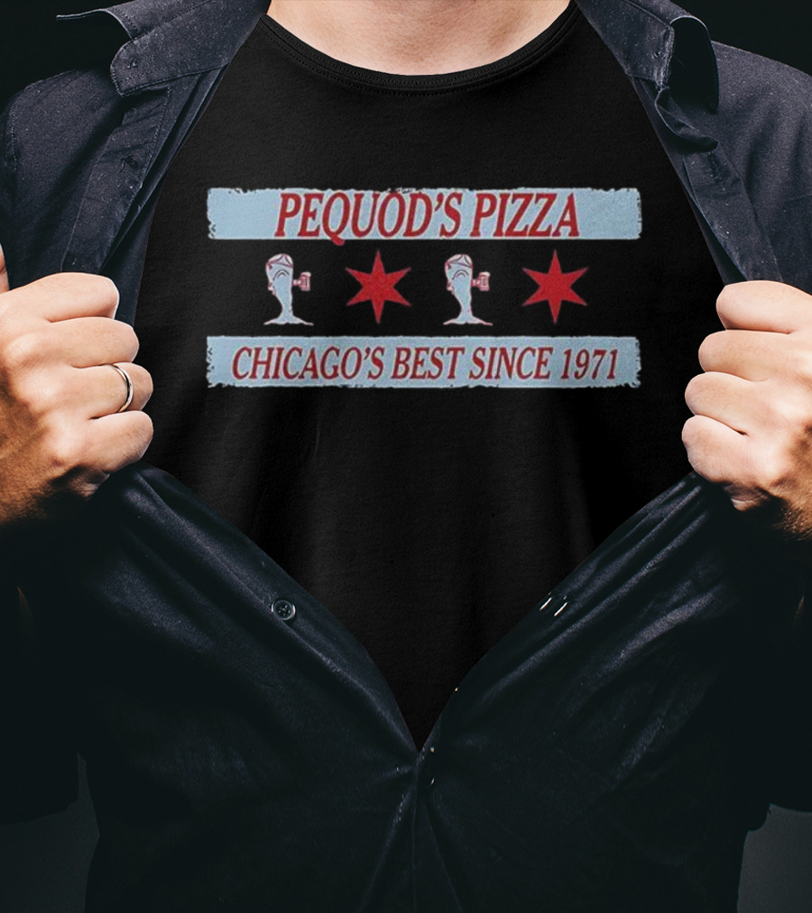Pequod’s Pizza Chicago’s Best Since 1971 Star And Fish Design T-Shirt