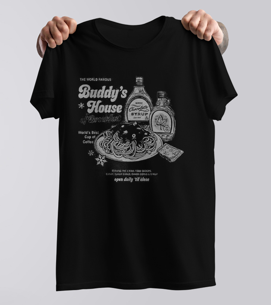 Buddy’s House Of Breakfast Syrup Pancakes Christmas T-Shirt