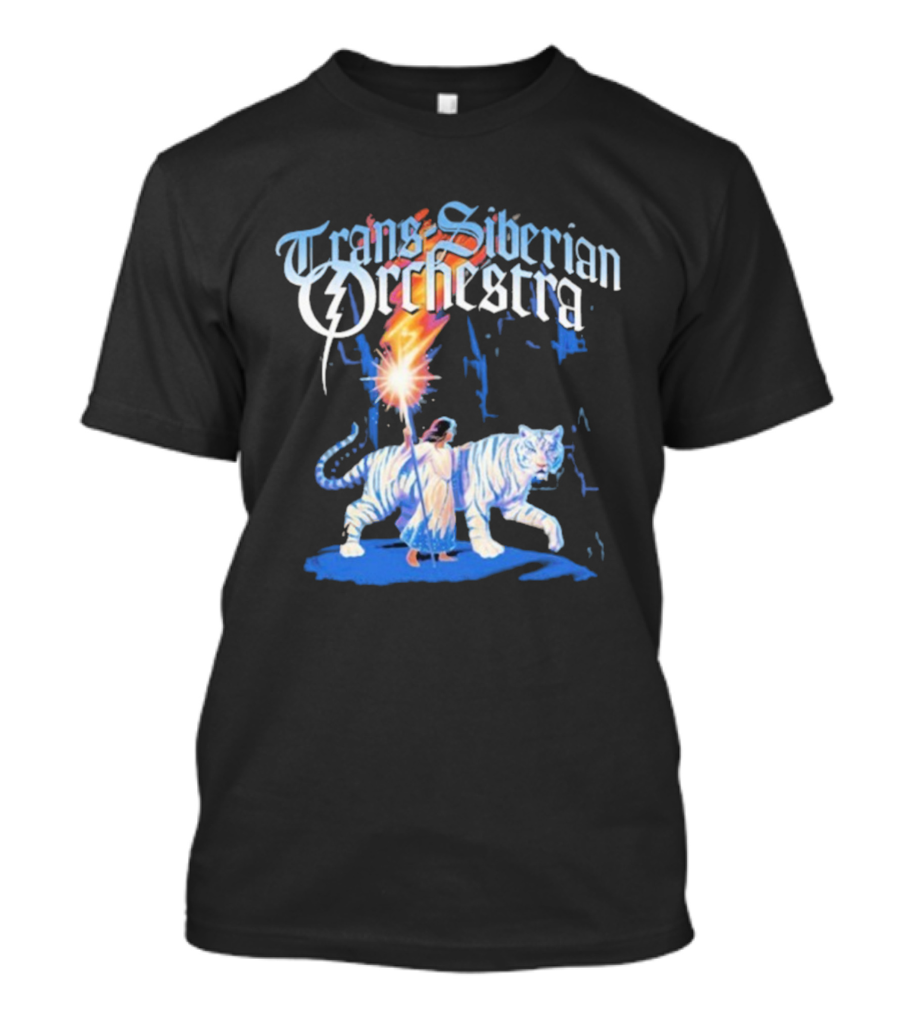 Trans-Siberian Orchestra Fire Torch With Child And White Tiger T-Shirt
