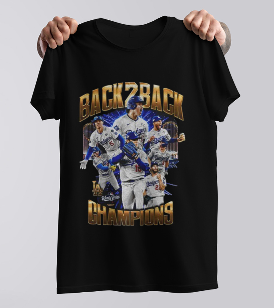 Dodgers 2025 Back To Back Champions World Series MLB Baseball T-Shirt
