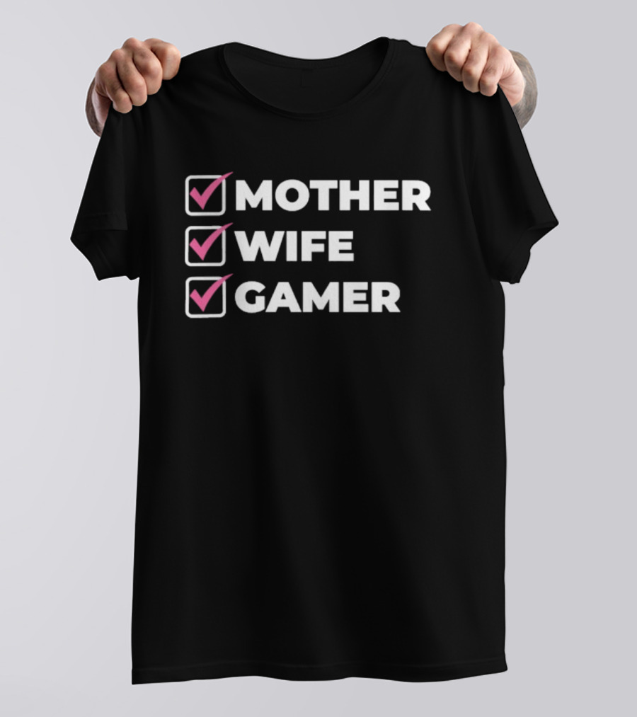 AmandaDGR Mother Wife Gamer Checklist T-Shirt