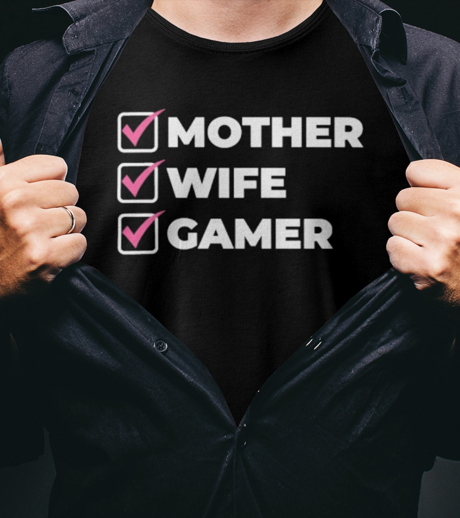 AmandaDGR Mother Wife Gamer Checklist T-Shirt
