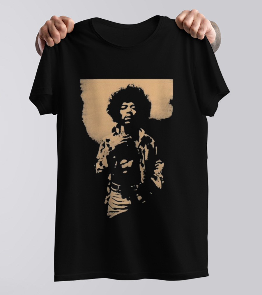 Bob Marley Jimi Hendrix Sepia 70s Vintage Style T-Shirt