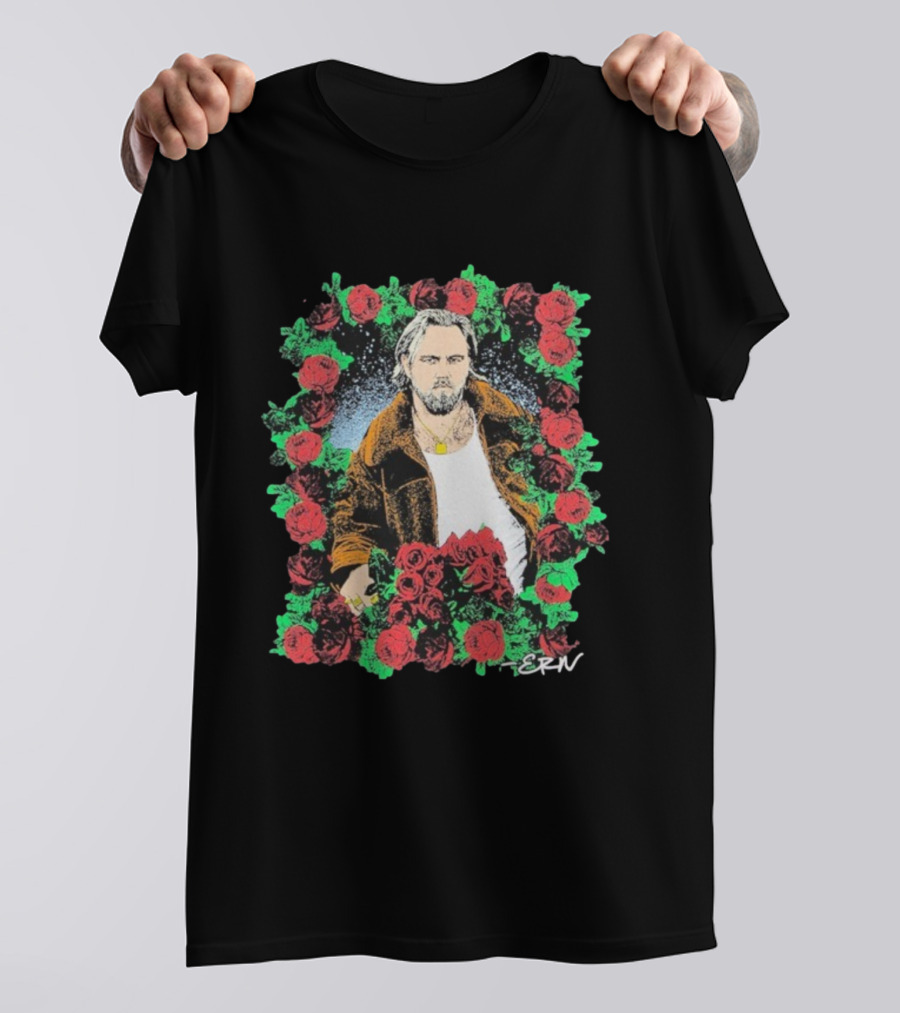 Ernest Photo Flowers Illustration Roses Portrait With ERN Signature T-Shirt