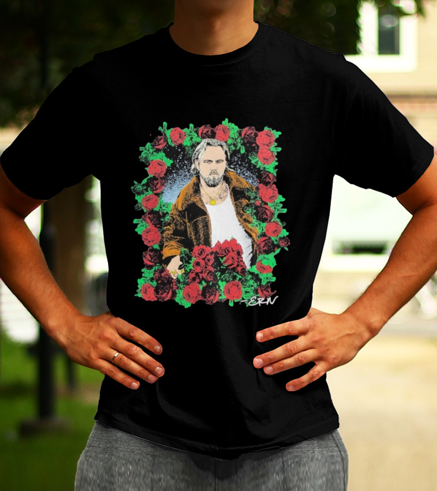 Ernest Photo Flowers Illustration Roses Portrait With ERN Signature T-Shirt