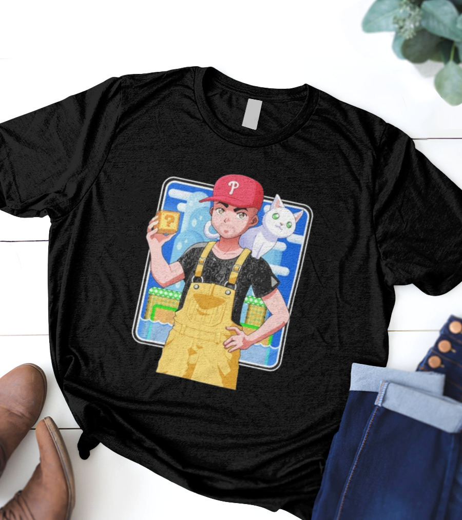 DanG88 Dynamic Duo Philadelphia Phillies Fan Anime Style Mario Influence T-Shirt