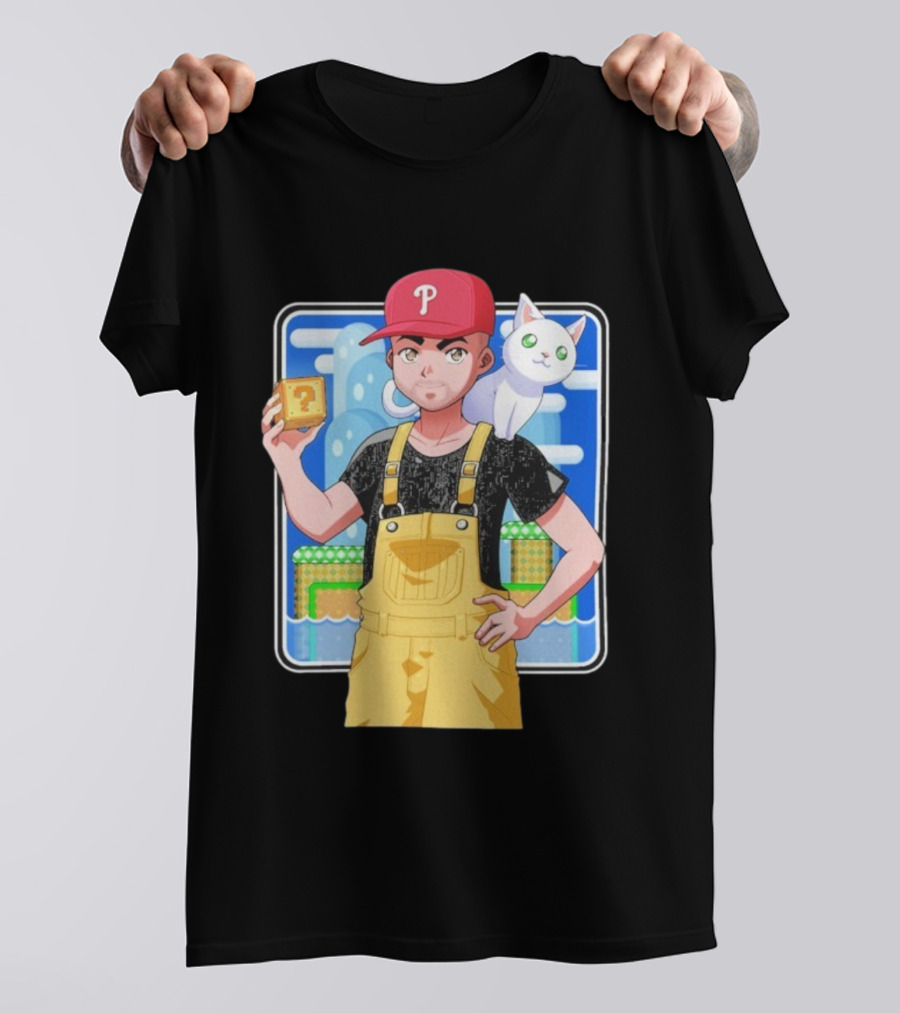 DanG88 Dynamic Duo Philadelphia Phillies Fan Anime Style Mario Influence T-Shirt