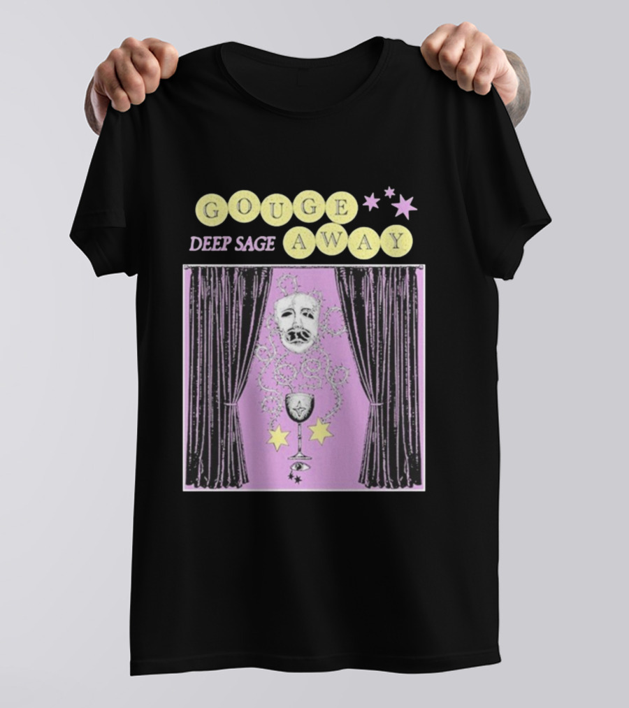 Gouge Away Deep Sage Mask Chalice Stars Curtain T-Shirt