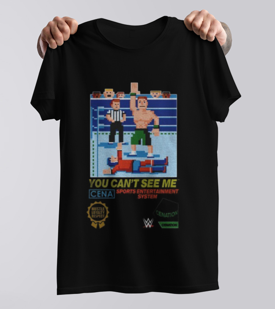 John Cena 8-Bit You Can't See Me Wrestling Retro T-Shirt
